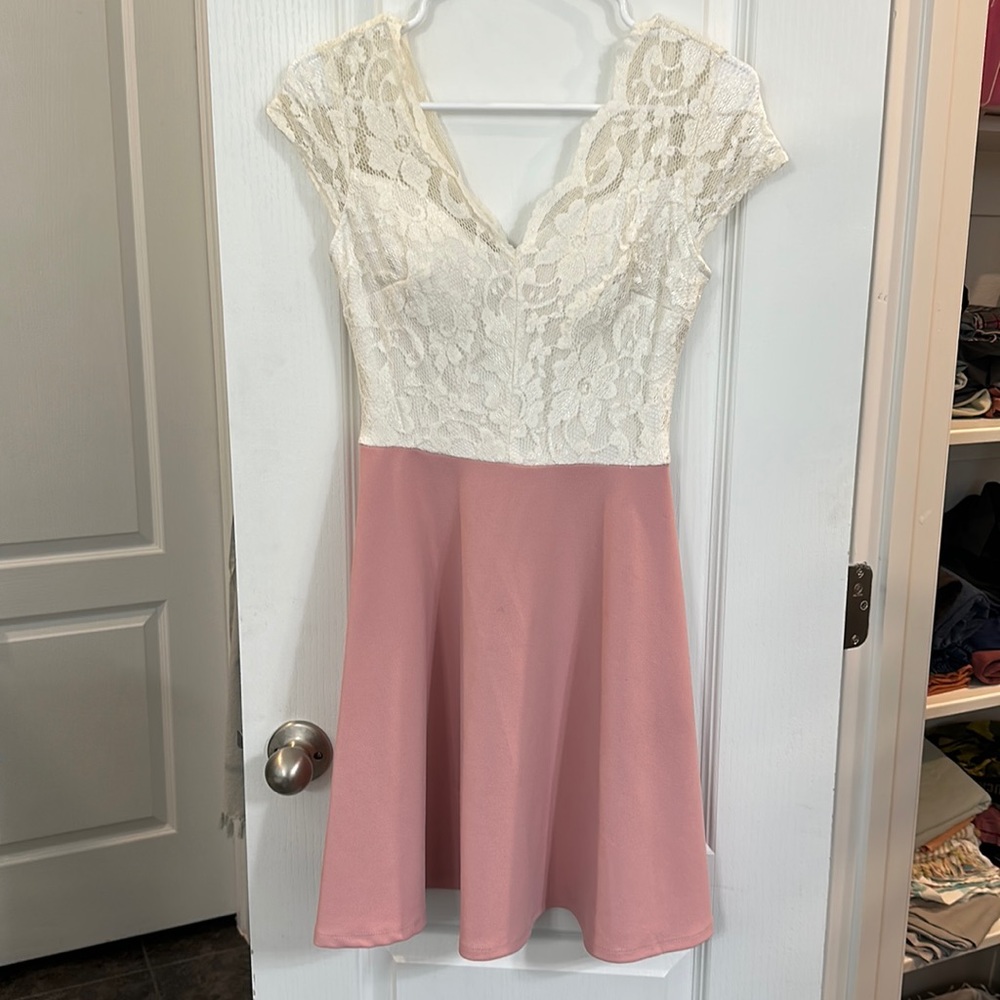 B Darling brand, White and pink small cute dress